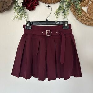Halara Elegant Burgundy Pleated Skirt size s